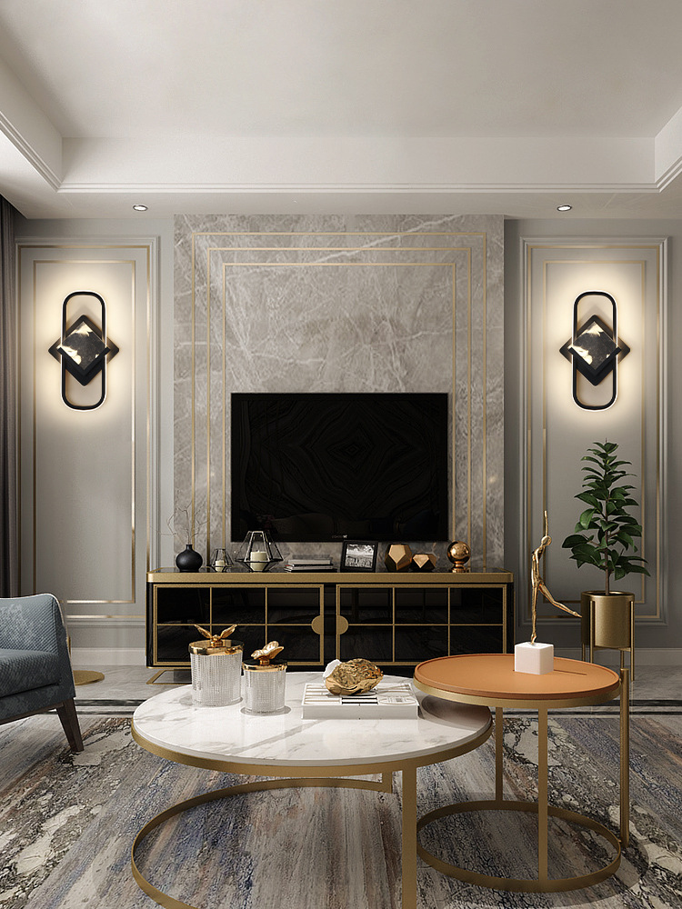 壁灯 客厅电视背景墙装饰壁灯创意卧室床头简约现代轻奢北欧灯具