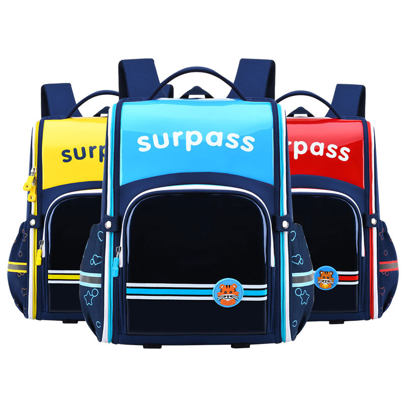 New Integrated Spine Protection Lightweight Breathable Waterproof Integrated Children's Schoolbag Primary School Grade 1-6