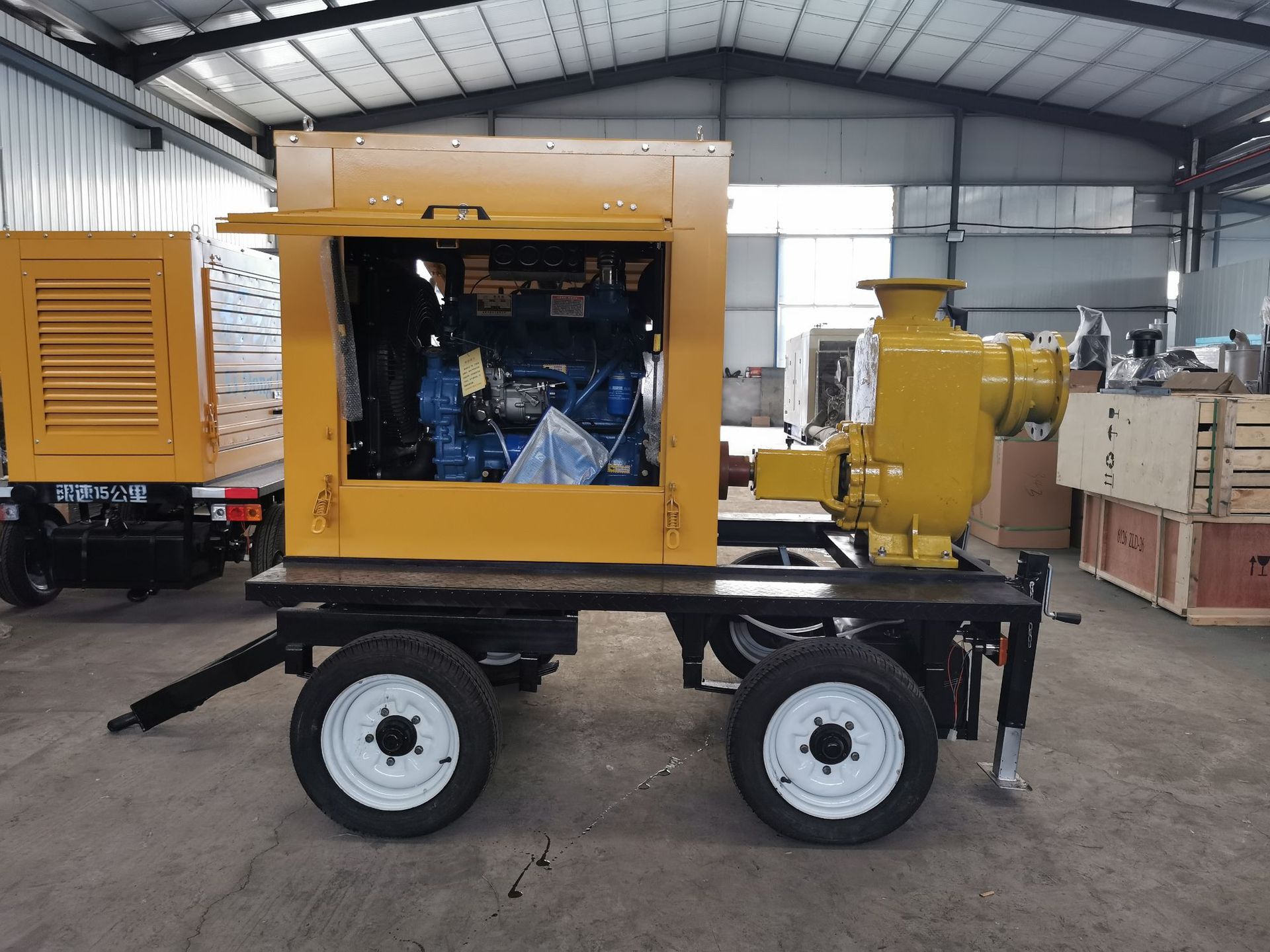 柴油水泵机组 防汛排涝移动排水泵车 移动拖车防雨棚水泵机组现货
