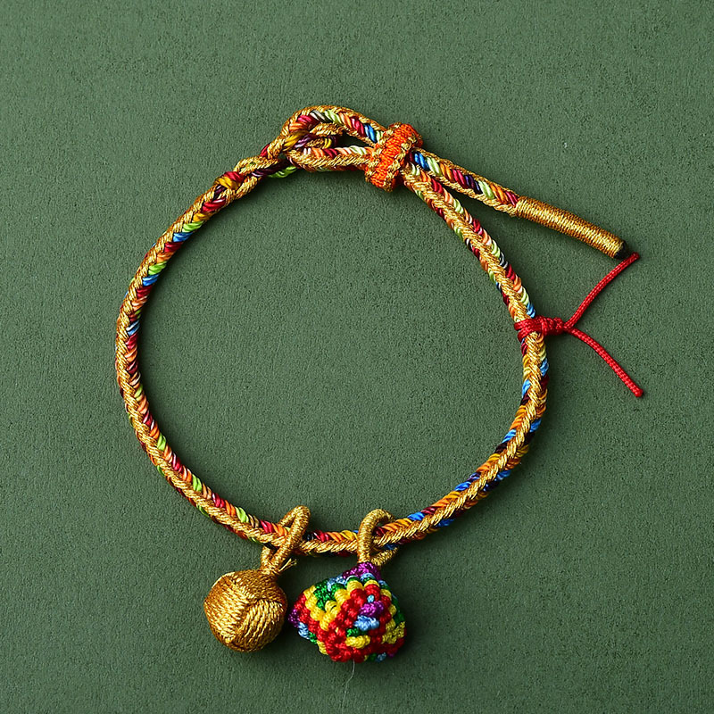 2023 New Hand-Woven Dragon Boat Festival Colorful Rope Bracelet Baby Girl Children Colorful Small Zongzi Carrying Strap