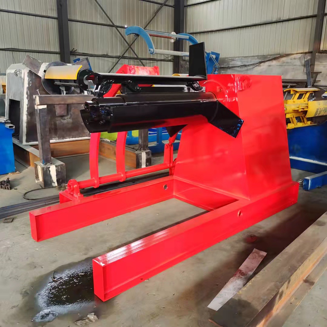 彩钢卷上料架 5吨卷料放料架 收卷重型材料架 液压彩钢卷开卷设备