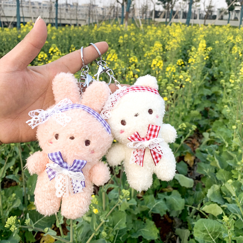 Plush Cute Bunny Doll Keychain Ins Bear Schoolbag Pendant Pendant Ornaments for Couple Doll Cartoon