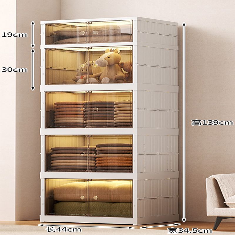 Installation-Free Storage Cabinet Plastic Foldable Household Children's Clothes Toy Locker Living Room Snack Cabinet