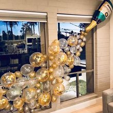 香槟绿色白金泡泡订婚婚礼生日铝箔气球组合单身派对装饰跨境热卖