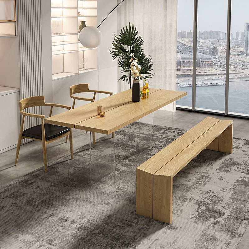 美式乡村铁皮烤漆长条餐台厂家直供宁波职工食堂四人位实木面桌子