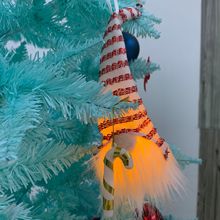 新款圣诞节装饰用品带灯挂件无脸娃娃发光小吊件北欧老人圣诞挂饰