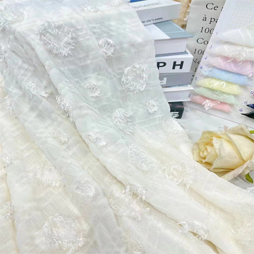 新款剪花透提花面料 童装韩版 喜布料上衣连衣裙服装短裙衣裤女装