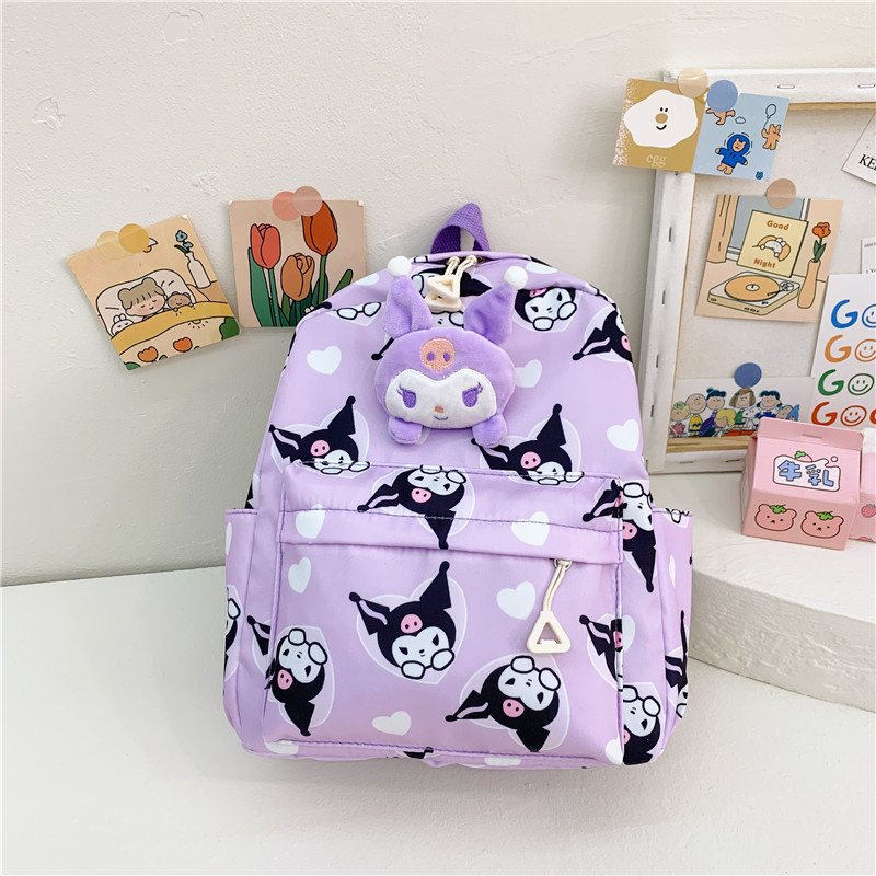 2023 Autumn and Winter New Children's Bags Cartoon Printing Nylon Backpack Cute Accessories Kindergarten Baby's School Bag