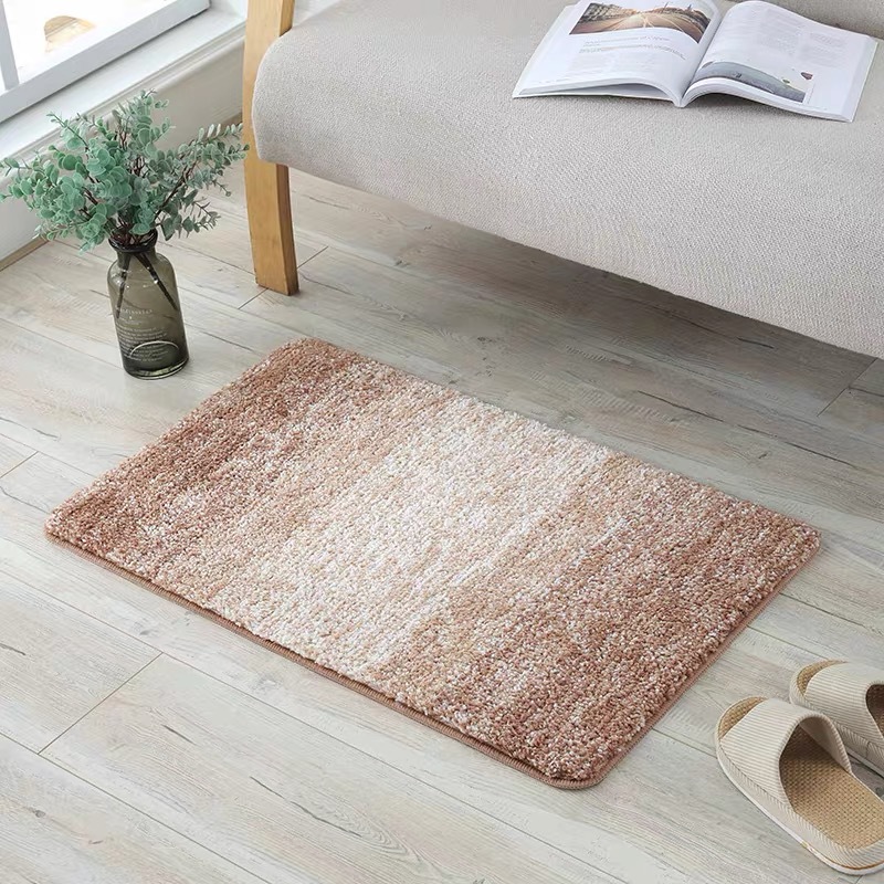 Cross-Border New Arrival Simple Nordic Home Flocking Carpet Floor Mat Entrance Bedroom Bathroom Absorbent Non-Slip Floor Mat