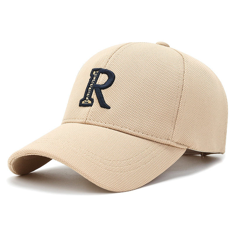 2023 New Baseball Cap Korean Style Versatile Outdoor Exercise Casual Cap Peaked Cap Embroidered R Letters