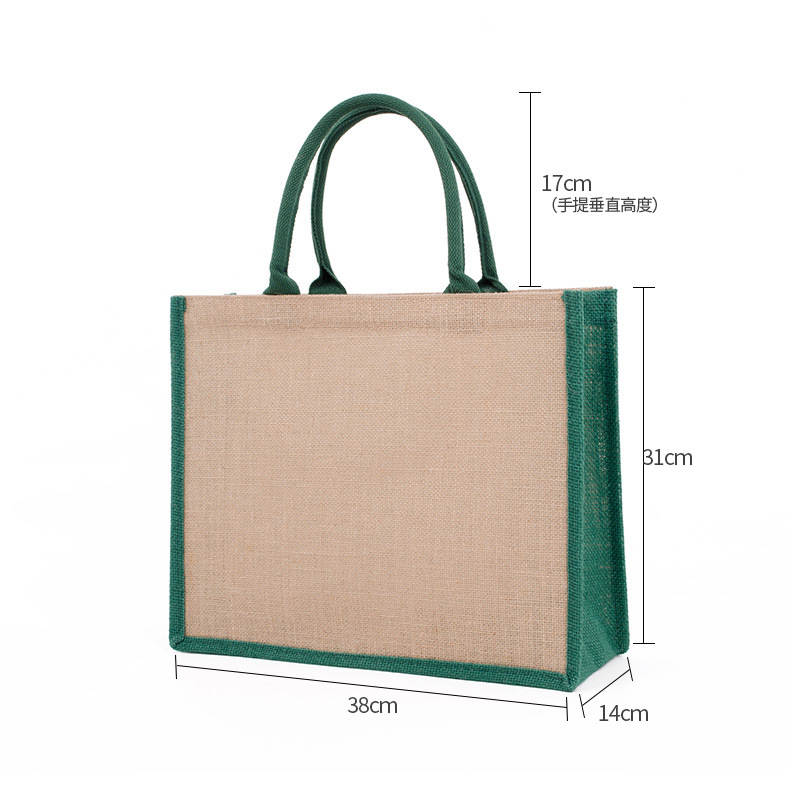 In Stock Wholesale Fashion Retro Green Sack Multi-Functional Simple Storage All-Match Hand Shopping Gunnysack