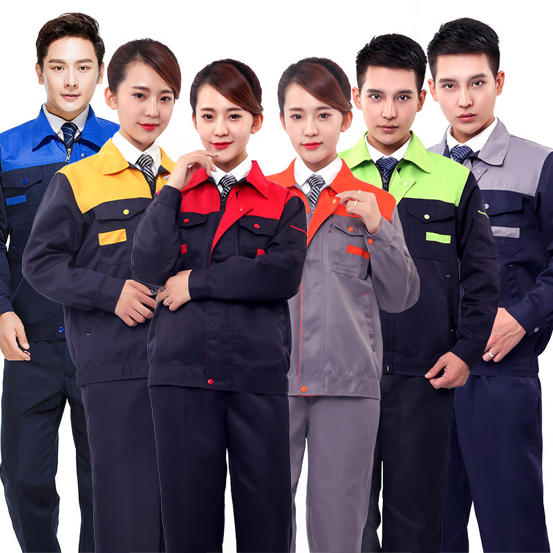 spring， autumn and winter long sleeves overalls suit workwear uniform men‘s and women‘s factory welding maintenance auto repair work wear labor overalls