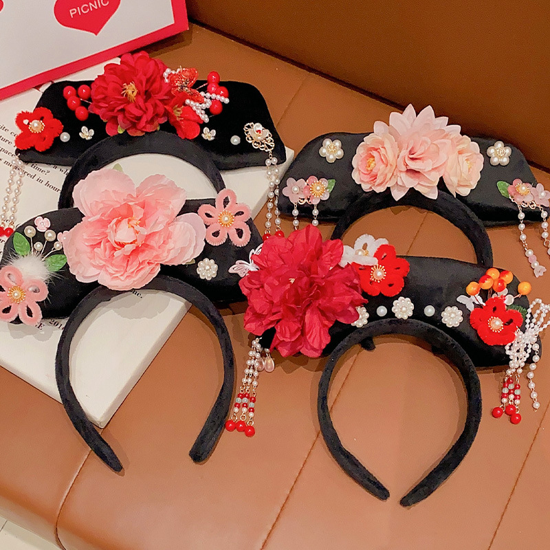 Gege Headband Palace Style Noble People Table Runner Headband Zhen Yi Chuan Lady Concubine Hairpin Adult Funny Headwear for Face Wash