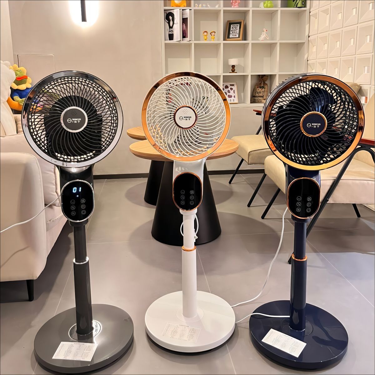 New Voice Air Circulator Household Remote Control Electric Fan Floor Fan Mute Shaking Head Vertical Intelligent Electric Fan