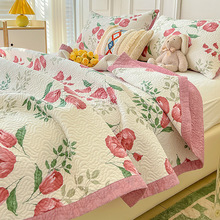 韩式纯棉床盖单件双面全棉绗缝床单件三件套四季通用炕垫榻榻米垫