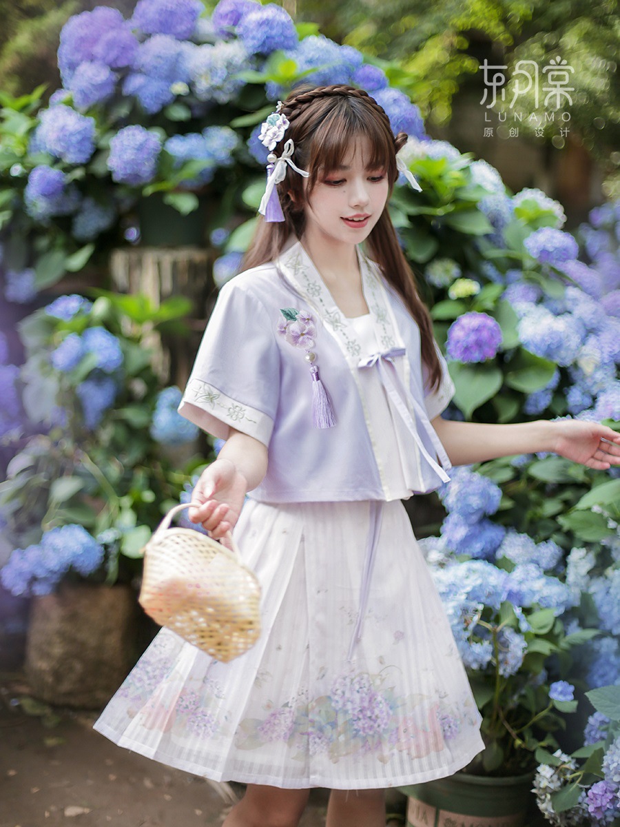 无尽夏汉服原创设计国风jk宋制短裙唐背子汉元素百迭裙夏季