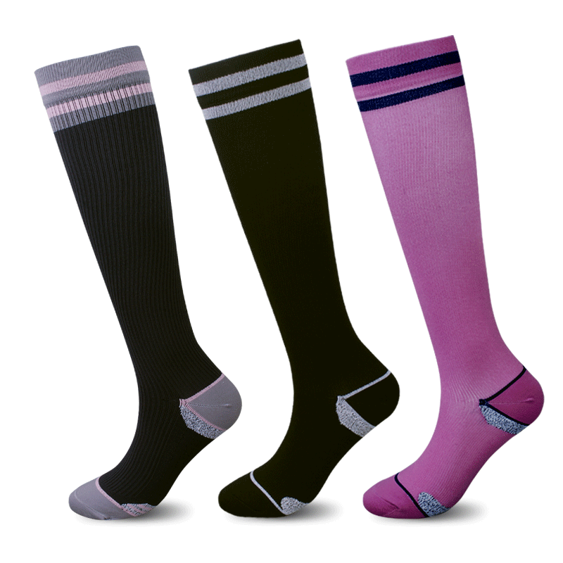 俊美隆 跳操健身运动压力袜轻薄款定向梯度压缩袜户外跑步小腿袜