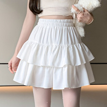 白色蛋糕半身裙女春夏2024新款高腰蓬蓬芭蕾纯欲风小个子辣妹短裙