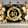 Happy 40th Birthday Backdrop Background Banner For Man Woman|ms Happy 40th Birthday Backdrop Background Banner For Man Woman|ms