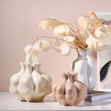 陶瓷花瓶高级感侘寂风奶油风INS干花鲜花插花花器样板房家居饰品