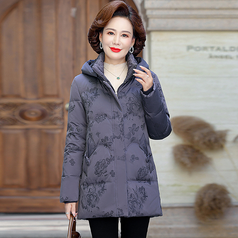 新款中老年羽绒服女中年妈妈装中长款加厚保暖冬装正品牌子外套