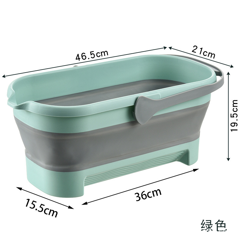 Mop Collapsible Bucket Plastic Mop Bucket Handle Water Storage Mop for Home Mop Hand Wash-Free