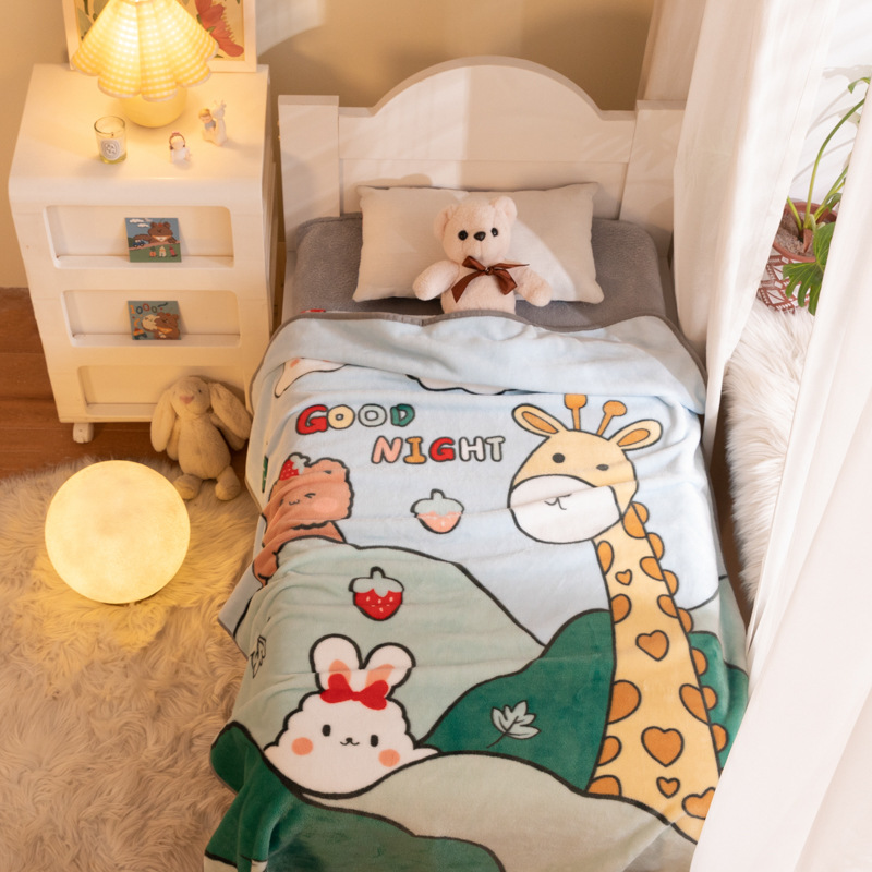 live hot summer single-layer flannel children‘s blanket cartoon positioning kindergarten nap blanket air conditioning blanket wholesale