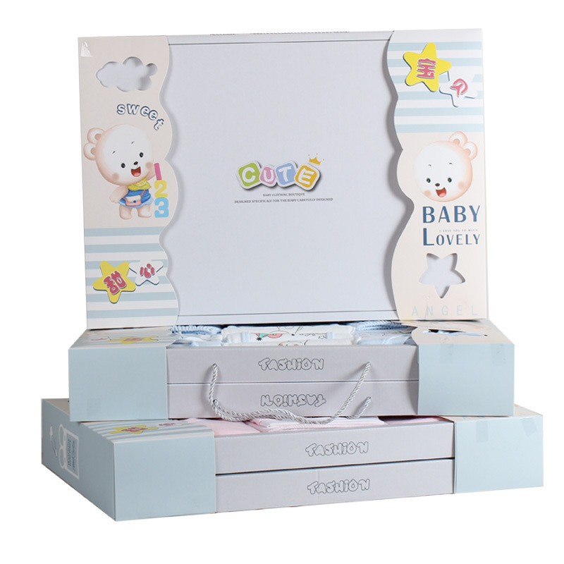 Newborn Gift Box Newborn Newborn Pure Cotton Infant's Outfit Baby One Month Old Autumn and Winter Gift Supplies Mother and Baby