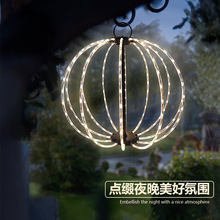 户外防水节日LED灯串可拆卸铁艺圆球彩灯庭院花园阳台氛围装饰灯
