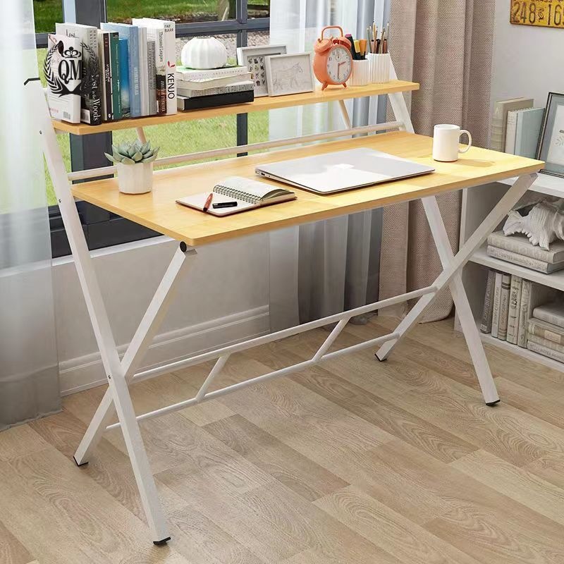 简约电脑折叠书桌简易学习桌学生儿童家用写字小桌子餐桌书架一体