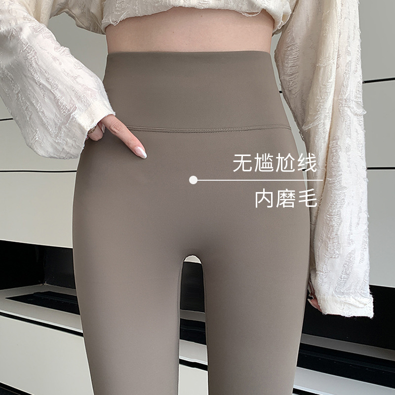 韩国无尴尬线鲨鱼裤女秋冬季加厚打底裤哑光高腰提臀瑜伽芭比裤子