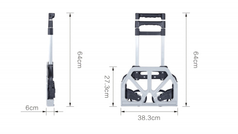 Factory Wholesale Aluminum Alloy Two-Wheel Household Foldable Portable Portable Trolley Trolley