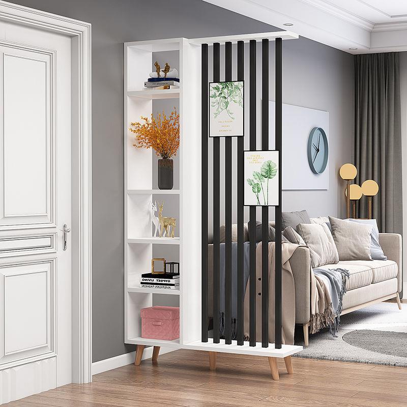 北欧落地屏风时尚简约客厅入户隔断可移动置物柜小型风水玄关鞋柜