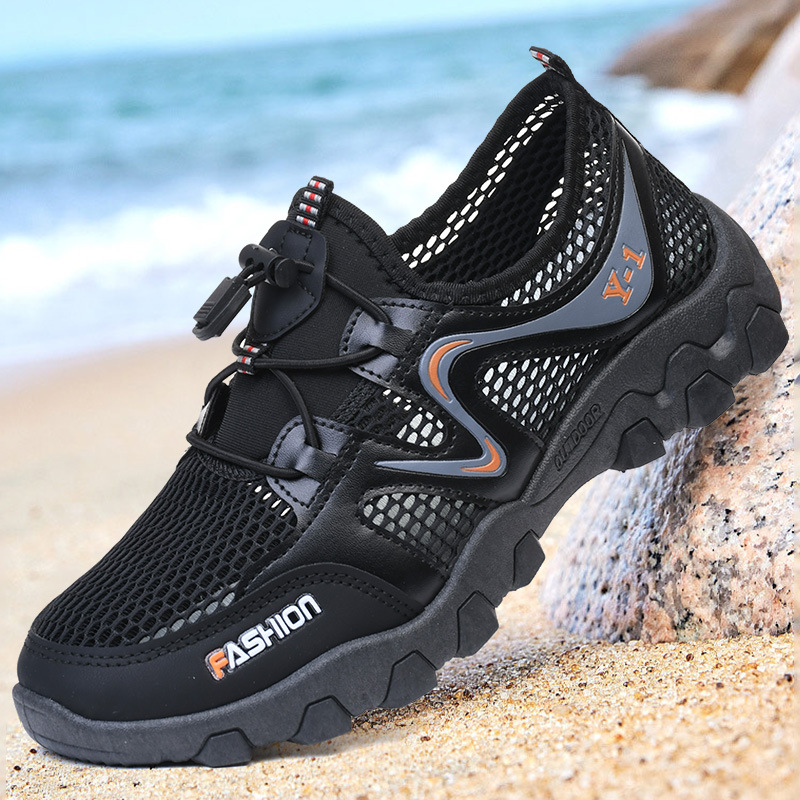 [Factory Wholesale] Summer New Hiking Shoes Wading Shoes Lightweight Breathable Outdoor Leisure Sneaker Men's Mesh Shoes