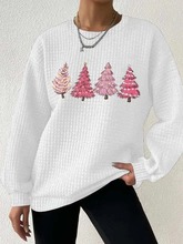 圣诞风格元素印花圆领卫衣2023秋冬季新款跨境欧美女装独立速卖通