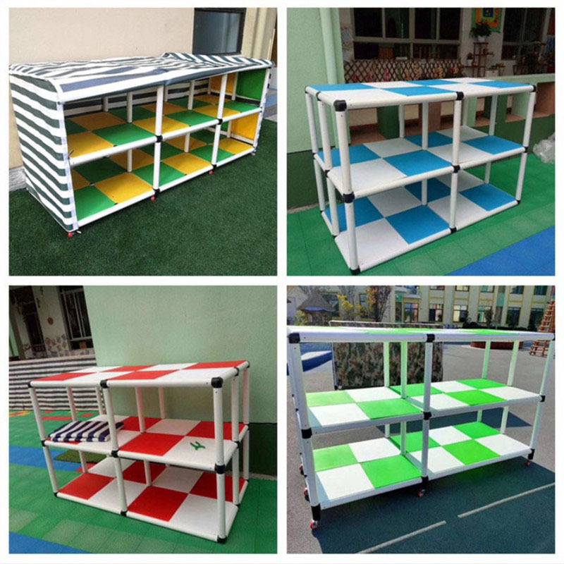 幼儿园户外玩具收纳架带轮可移动儿童防尘防潮雨篷置物收拾储物柜