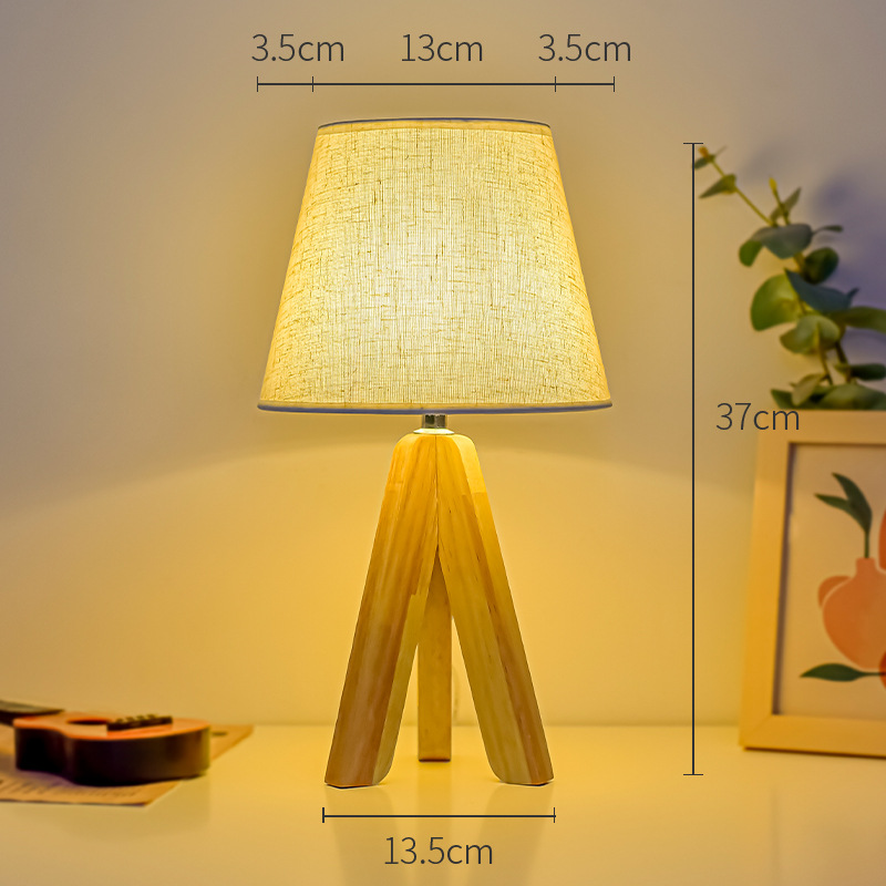 Table Lamp Bedroom Bedside Lamp Internet Celebrity Ins Girl Remote Control Ambience Light Led Nordic Vintage Pleated Decoration Lamp in the Living Room