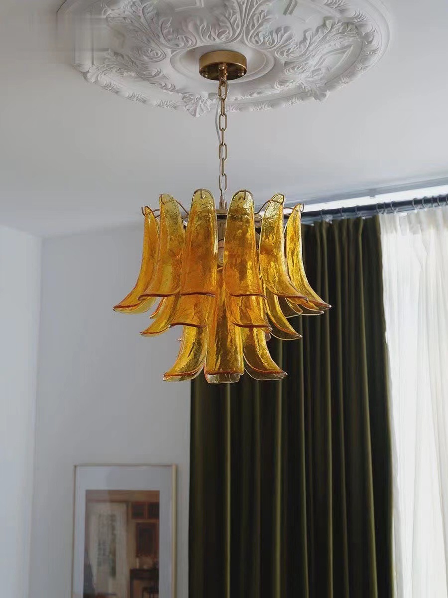 美式乡村复古琥珀色吊灯vintage中古民宿丹麦设计师玻璃客厅灯