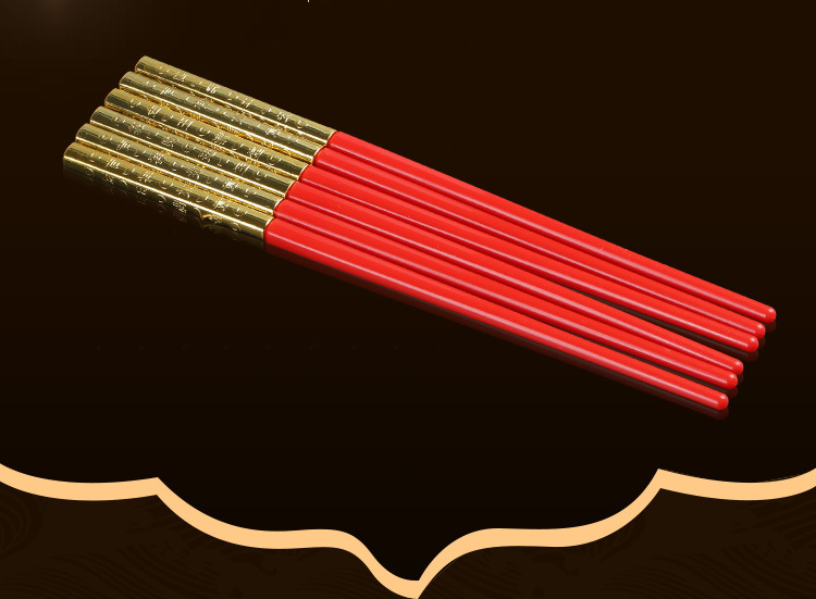喜筷拜神拜老爷神台祭祀用品红色塑料喜事喜庆宴席筷子批发