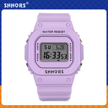 圣猴时SHHORS 纯色小方块电子多功能男女学生潮流电子手表