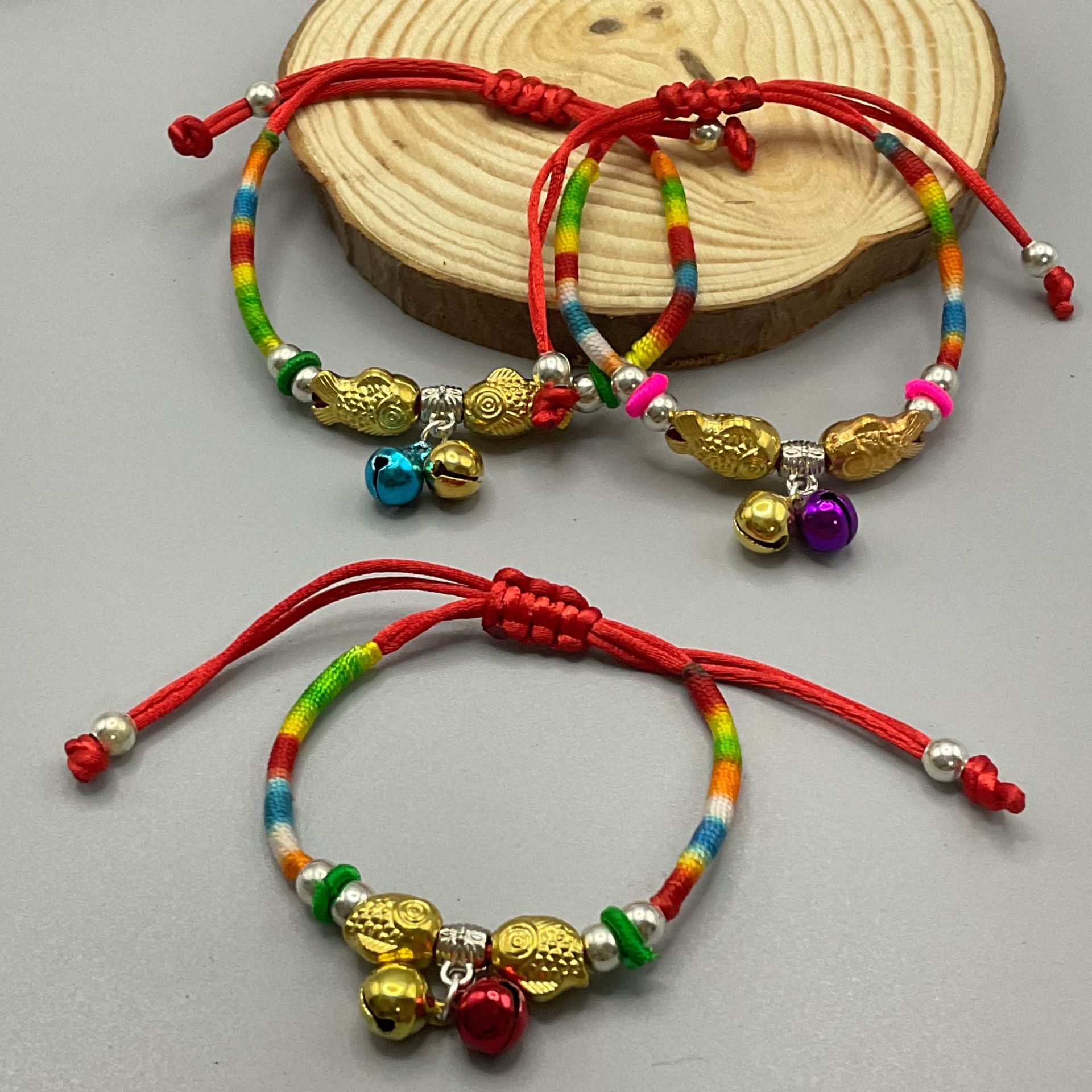 端午节手工编织红绳手链男女转运双鱼平结手绳饰品网店小礼品批发