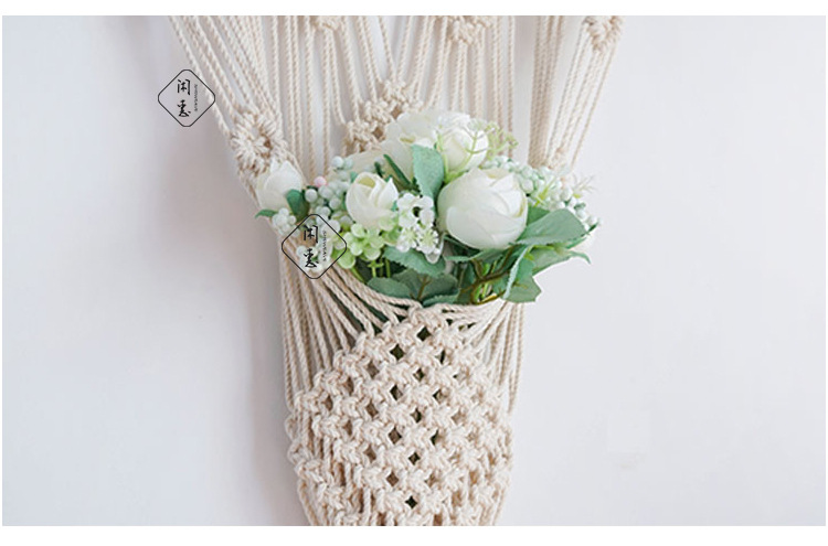 闲惠实业北欧ins手工编织棉绳花篮吊绳装饰植物树枝挂毯diy材料包
