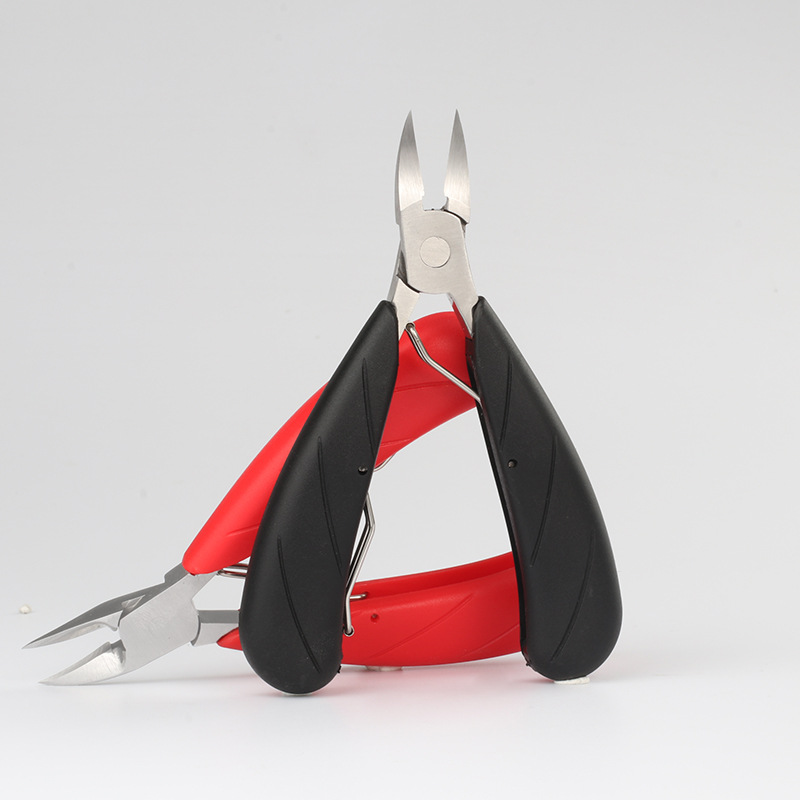 厂家批发不锈钢鹰嘴钳尖嘴钳双弹簧修脚嵌甲美容美甲多功能修甲剪