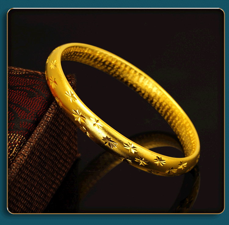 铜镀金满天星手镯 简约大气繁星光手镯 仿黄金越南沙金珠宝批发