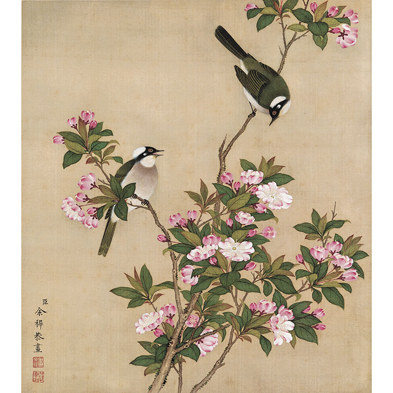 余稚花鸟工笔正方形字画高清微喷打印画心宣纸未裱国画画芯