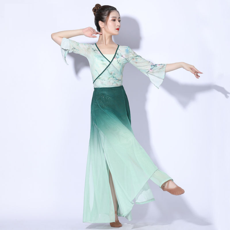 舞古典舞舞蹈练功服女服装身韵纱衣飘逸古风套装演出服仙气
