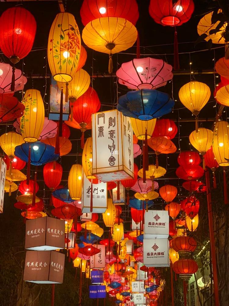 网红亮化装饰灯笼古镇景观街道彩花灯户外国潮广告春节宫灯会