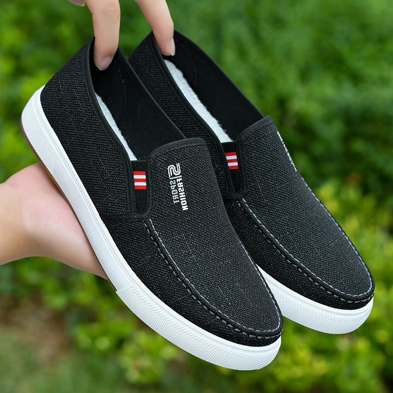 男鞋耐磨透气布鞋男士单鞋春秋款一脚蹬老北京布鞋男款耐磨底板鞋