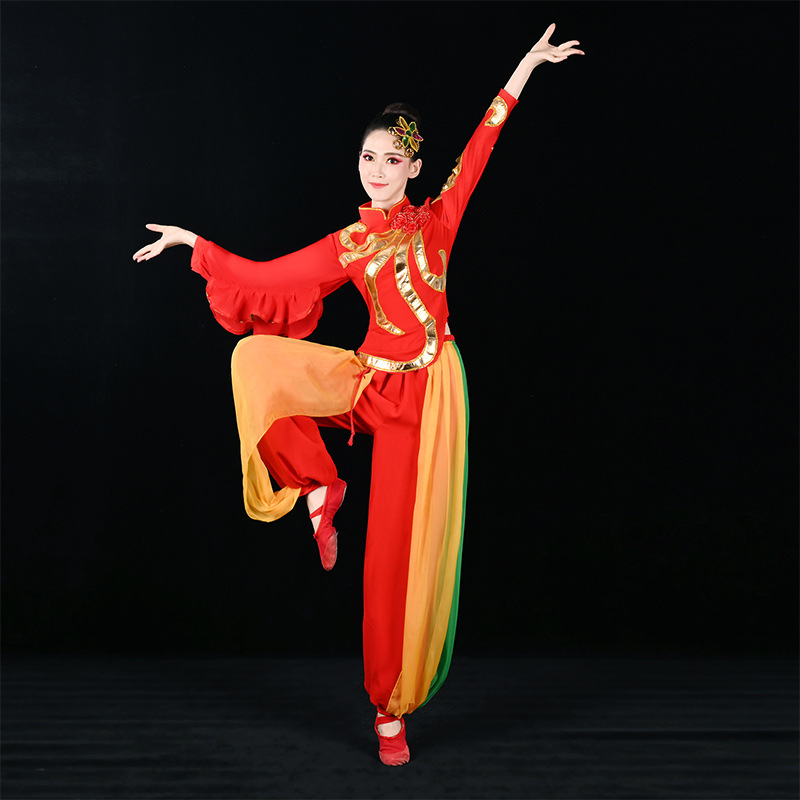 新款秧歌服广场舞表演服民族舞蹈服成人女款秧歌服套装