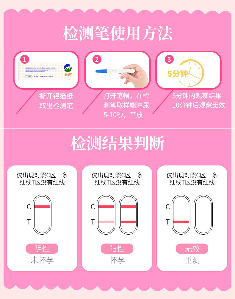 毓婷验孕棒验孕笔 早早孕检测笔早早孕检测卡试纸 测怀孕备孕